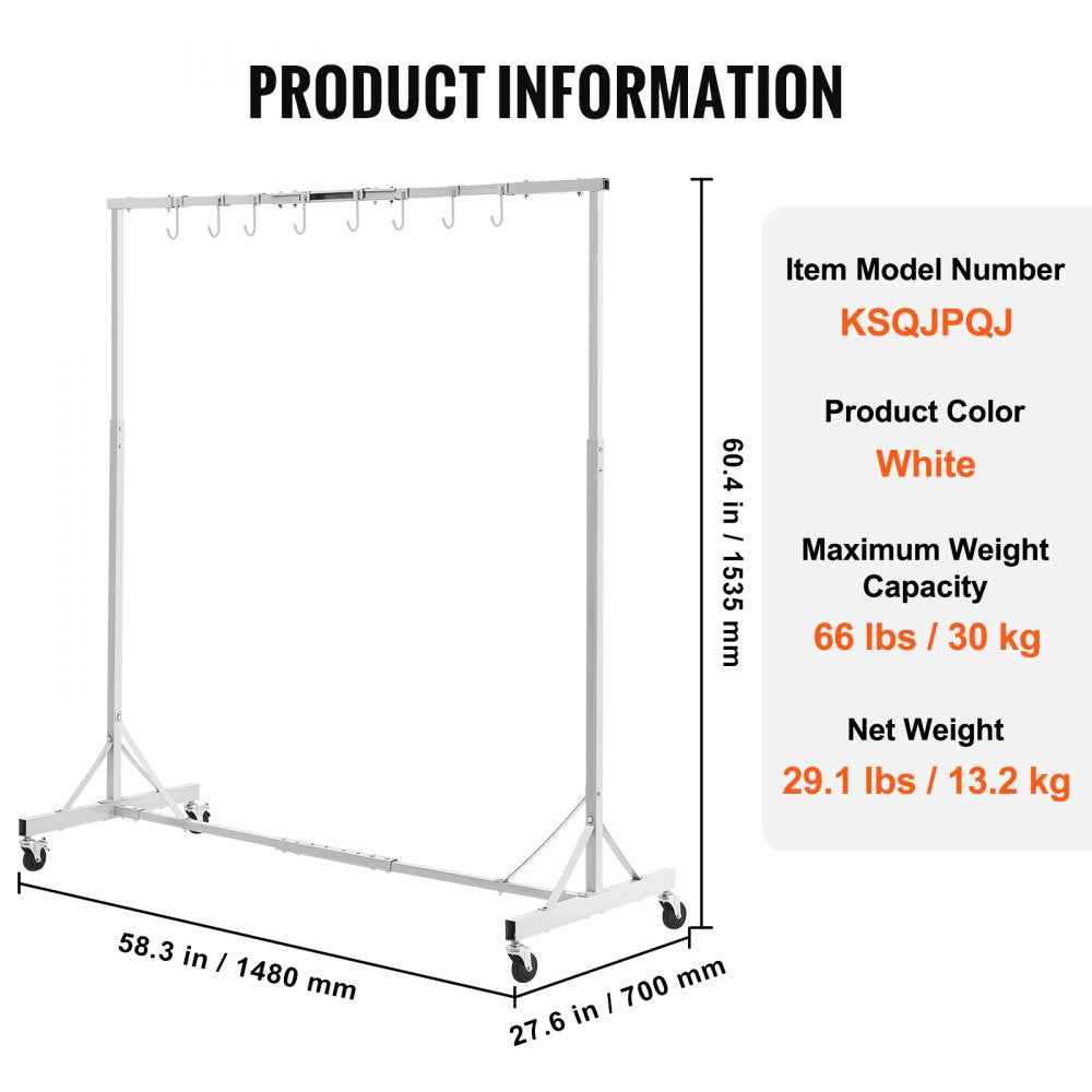 VEVOR Painting Rack Adjustable Paint Hanger 8 Hooks Auto Body Painting Stand 