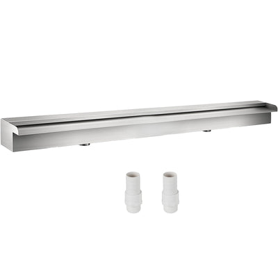 VEVOR Pool Fountain Stainless Steel Pool Waterfall 59.4" x 4.5" x 3.1"(W x D x H) Waterfall Spillway Rectangular Garden Outdoor 