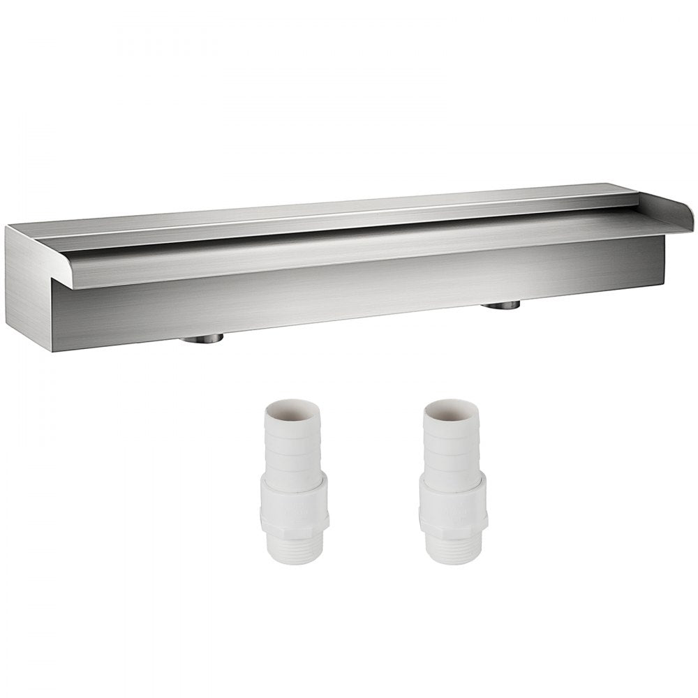 VEVOR Patiolife Pool Fountain Stainless Steel Pool Waterfall 23.6" x 4.5" x 3.1"(W x D x H) Waterfall Spillway Rectangular Garden Outdoor 