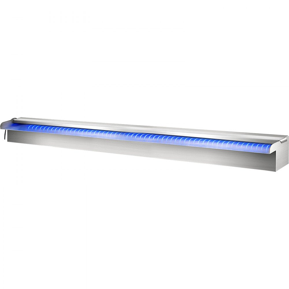 35.4"
 x 4.5" x 3.1" Stainless Steel Decorative Waterfall Pool Fountain With 
LED Strip Light For Garden Pond Indoors And Outdoors 
