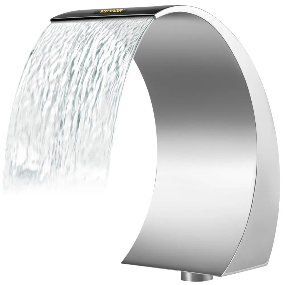 VEVOR Stainless Steel Pool Fountain 17.7 x 11.8 x 23.6 inches Pool Fountain Silver Pool Fountains for In Ground Pools Garden Outdoor Waterfalls Sheer Descent Pond Water Feature
