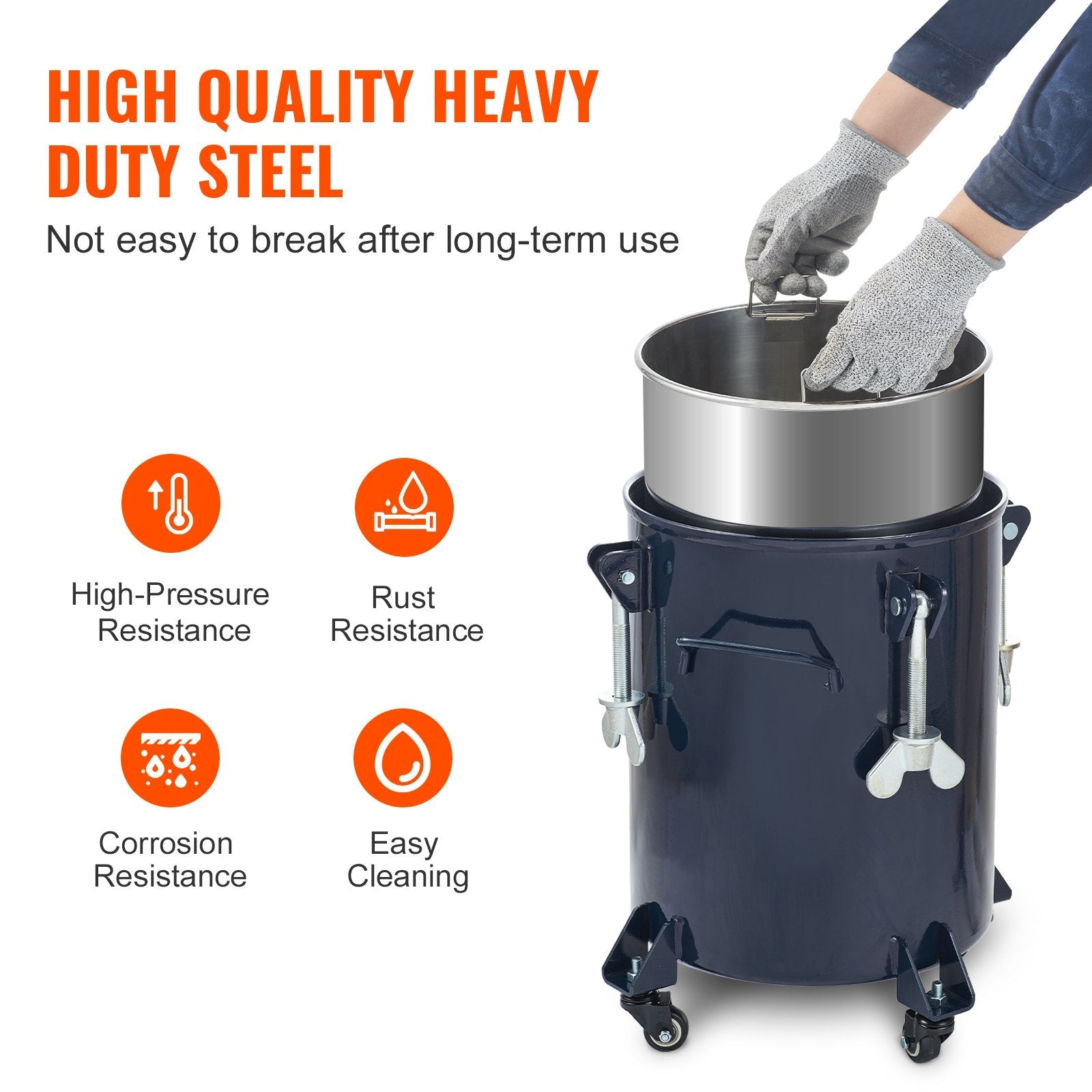 VEVOR Spray Paint Pressure Pot Tank, 30L/8gal Air Paint Pressure Pot with Manual Mixing Agitator, Leak Repair Sealant for Industry Home Decor Architecture Construction Automotive Painting, 70PSI Max 