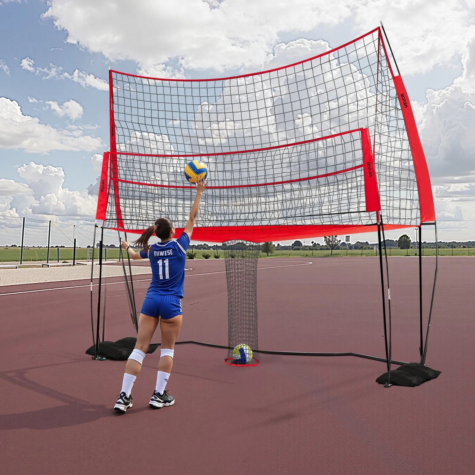 VEVOR Volleyball Training Net System Portable Practice Equipment Indoor Outdoor