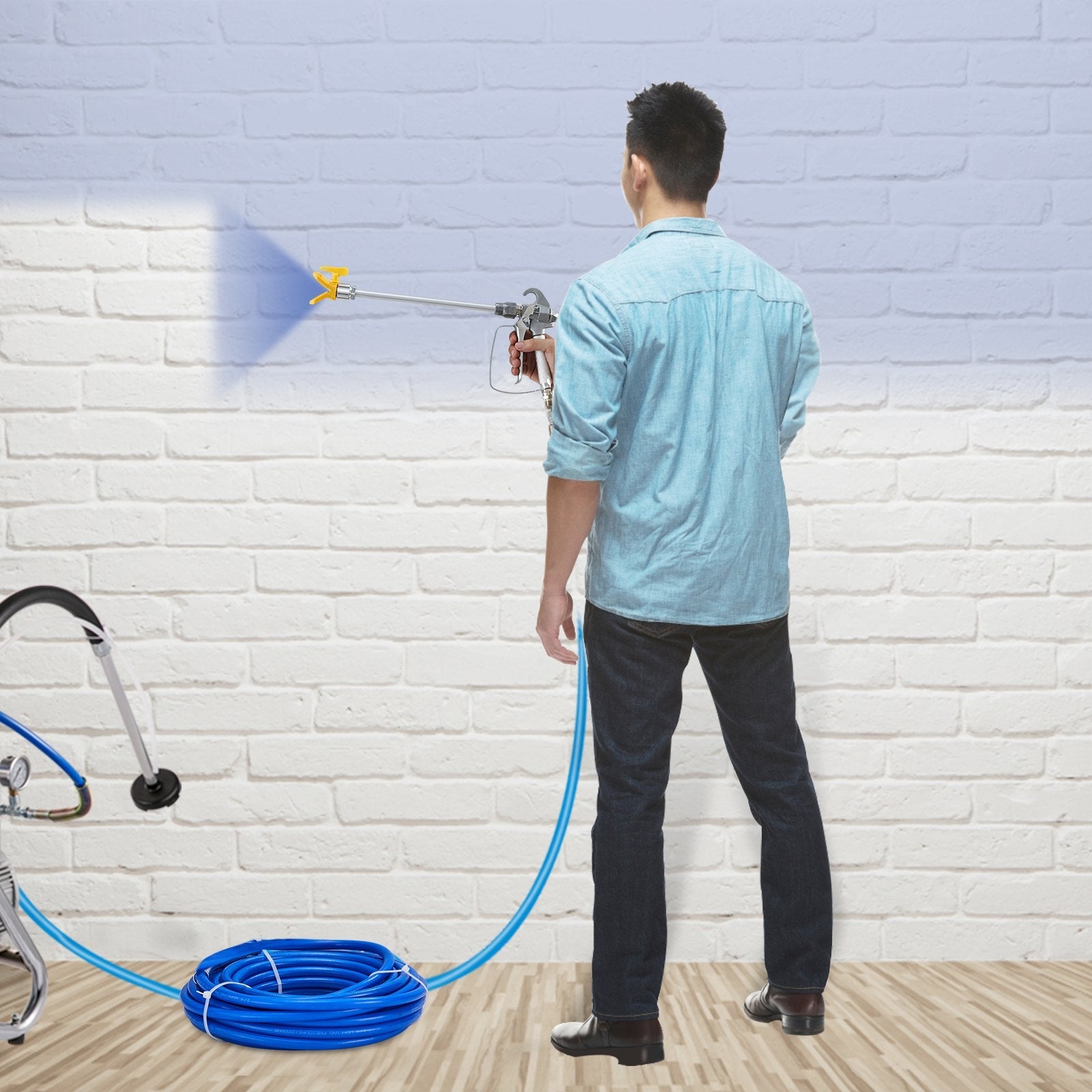 VEVOR Airless Paint Spray Hose Kit 50ft 1/4in Swivel Joint 3600psi with 517 Tip 