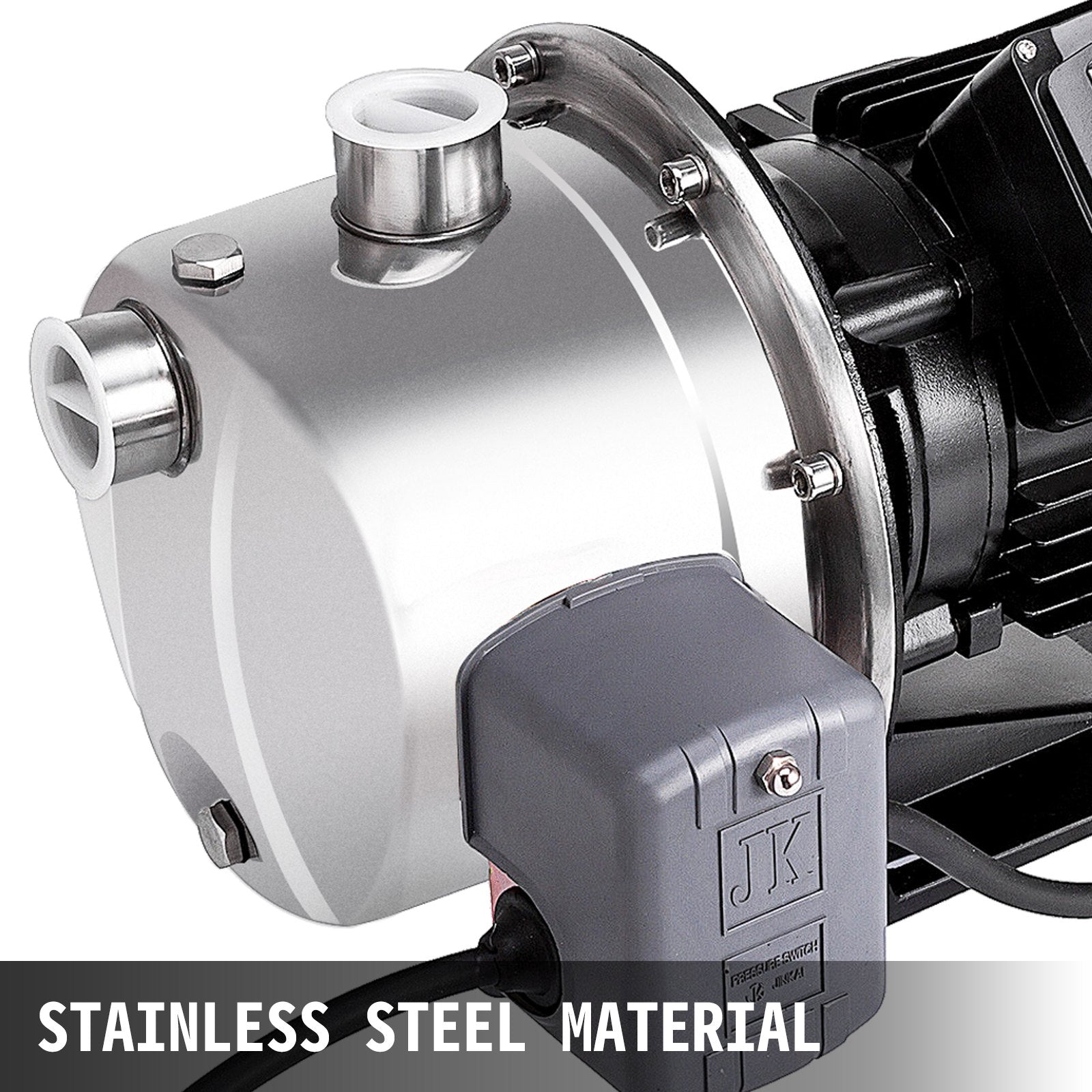 Shallow Well Jet Pump With Pressure Switch 1 HP 110V Stainless Steel 