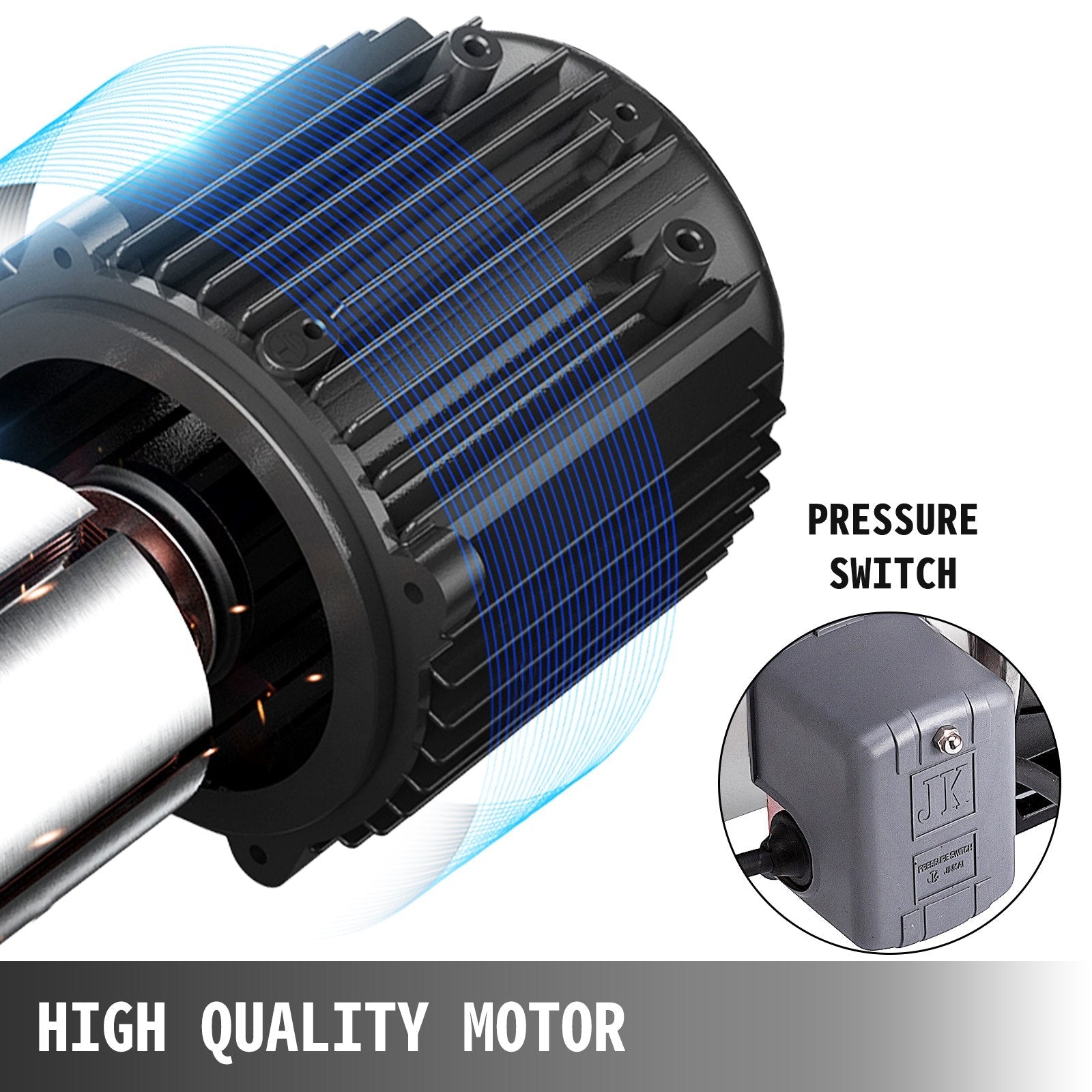 Shallow Well Jet Pump With Pressure Switch 1 HP 110V Stainless Steel 