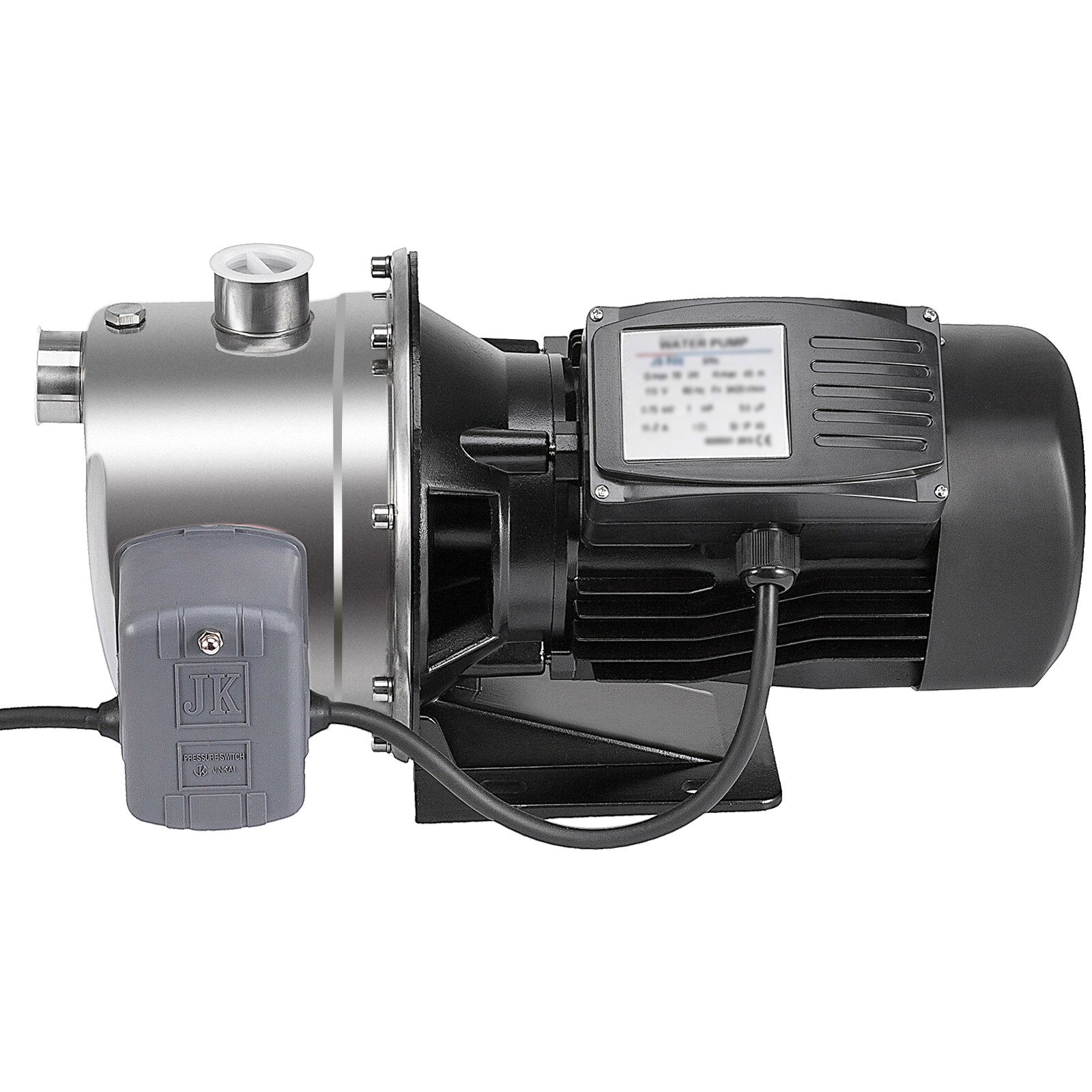 Shallow Well Jet Pump With Pressure Switch 1 HP 110V Stainless Steel 