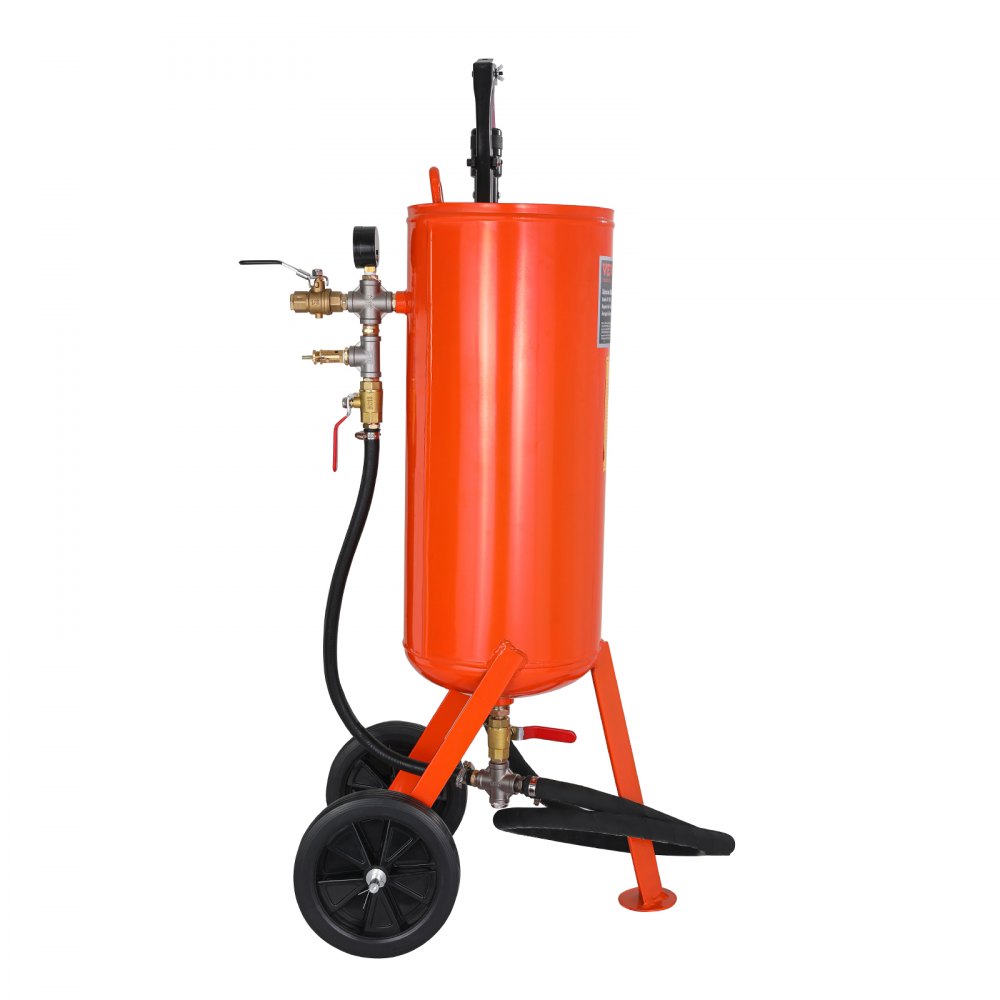 VEVOR 10 Gallon Heavy-Duty Sand Blaster, 60-110 PSI High Pressure Sandblaster, Portable Abrasive Blasting Tank, Air Sand Blasting Kit with 2 Ceramic Nozzles & 7.5ft Hose for Stain, Rust, Paint Removal 