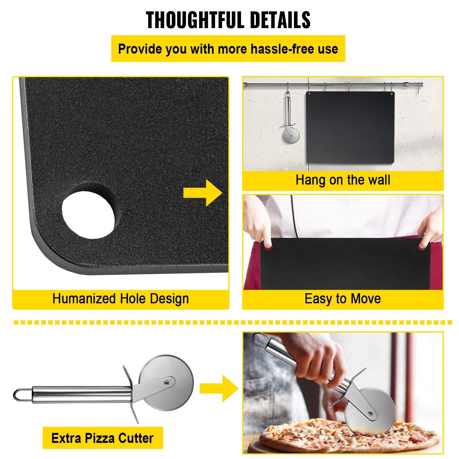 VEVOR Steel Pizza Stone, 16.1" x 14.2" x 0.4, A36 Steel Baking Steel Pizza Stone for Oven and Grill, Large Size Steel Pizza Pan with 20x Higher Conductivity for Pizza and Bread Baking Indoor & Outdoor 