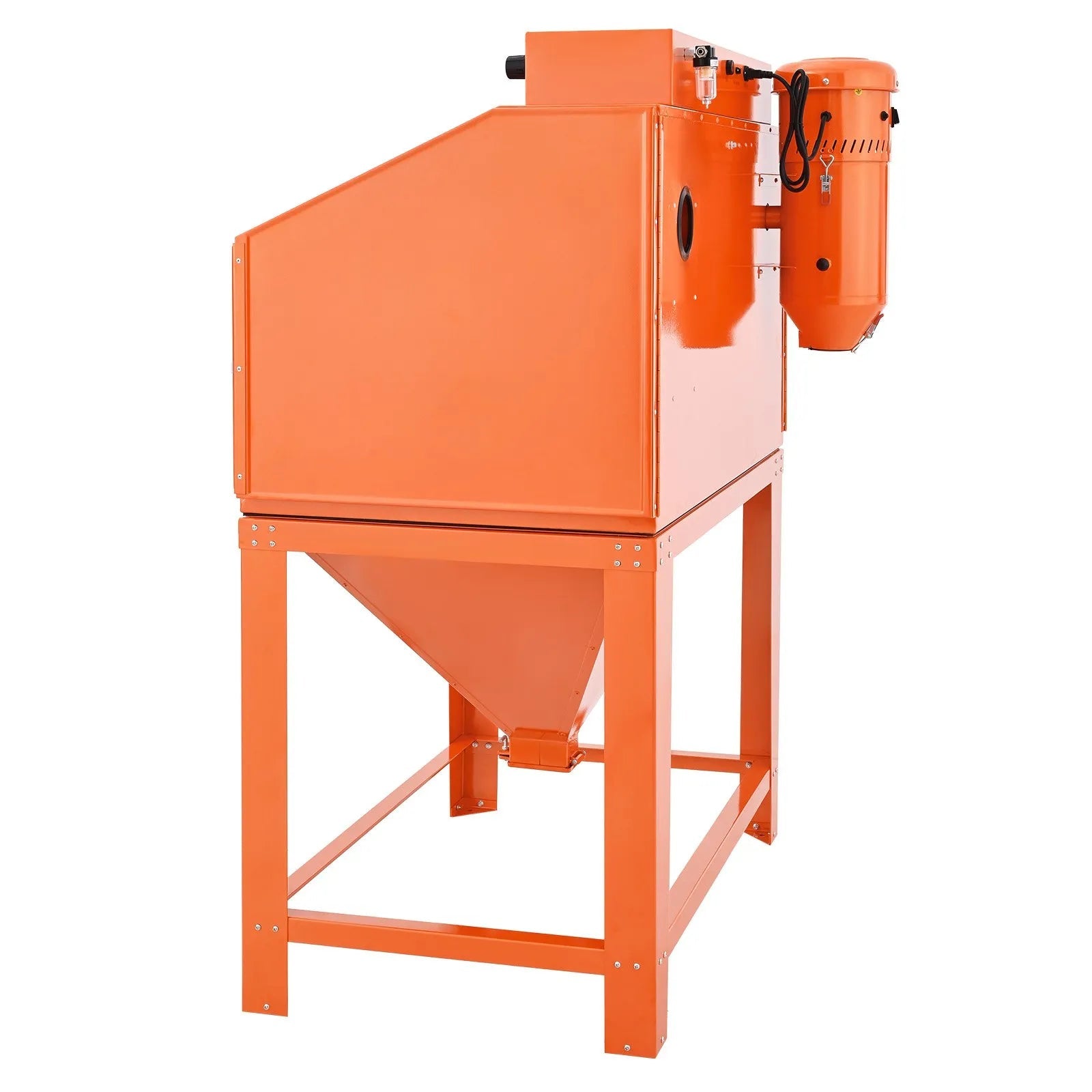 VEVOR 115 Gallon Sandblasting Cabinet, Heavy Duty Steel Sand Blasting Cabinet with 31-Gallon Media Hopper, Dual Blasting Guns & 1.6HP Dust Collector for Oversized Parts Surface Finishing, Rust Removal 