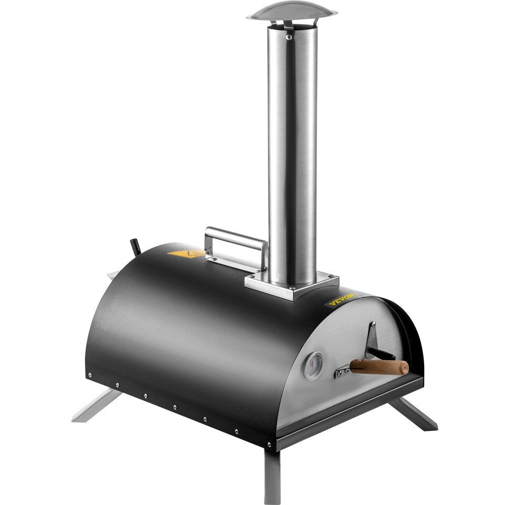 VEVOR Wood Fired Oven 12" Portable Pizza Oven with Feeding Port Pizza Oven Outdoor 932?Max Temperature Stainless Steel Portable Wood Fired Pizza Oven with Complete Accessories for Outdoor Cooking 