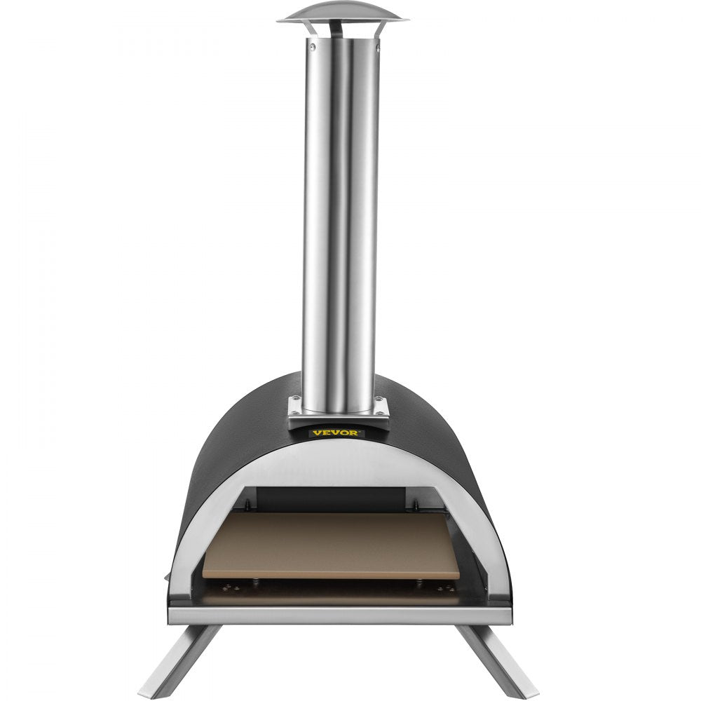VEVOR Wood Fired Oven 12" Portable Pizza Oven with Feeding Port Pizza Oven Outdoor 932?Max Temperature Stainless Steel Portable Wood Fired Pizza Oven with Complete Accessories for Outdoor Cooking 