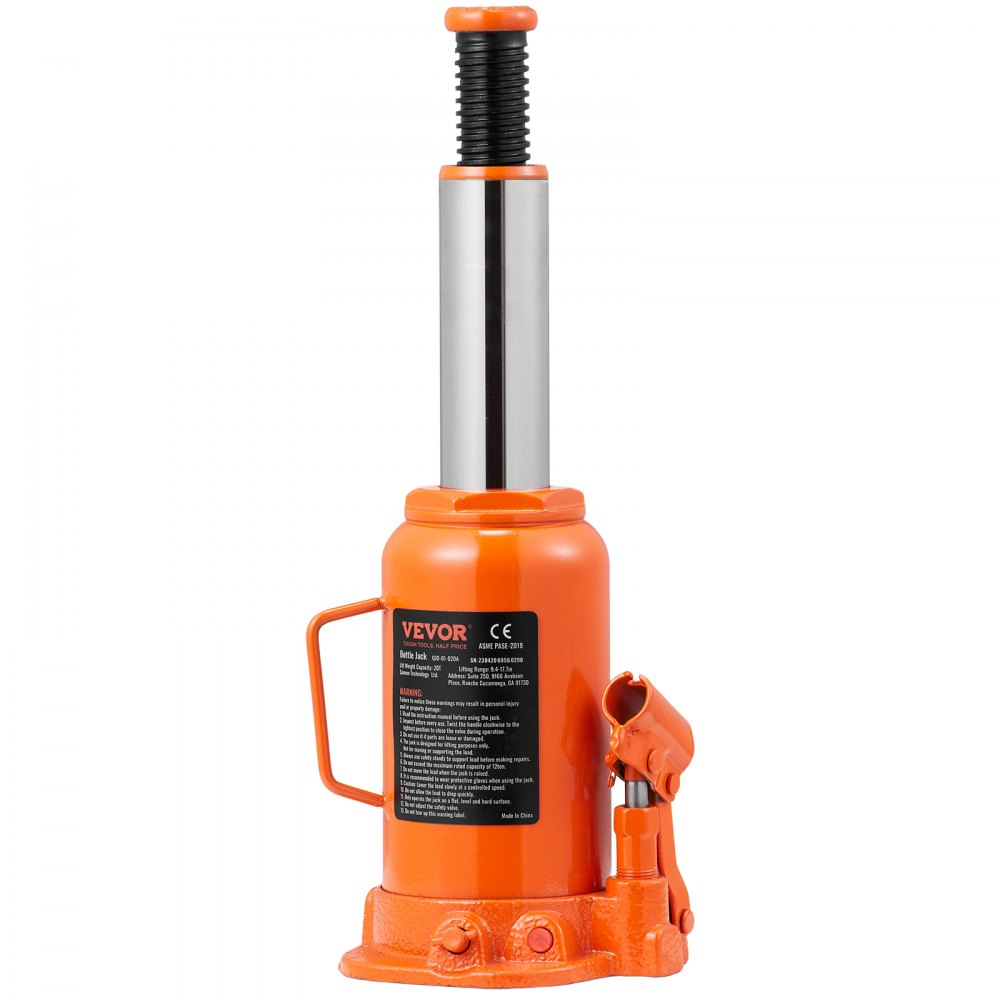 VEVOR Hydraulic Bottle Jack, 20 Ton/44092 LBS All Welded Bottle Jack, 7.5-14 inch Lifting Range, with 3-section Long Handle, for Car, Pickup Truck, Truck, RV, Auto Repair, Industrial Engineering 
