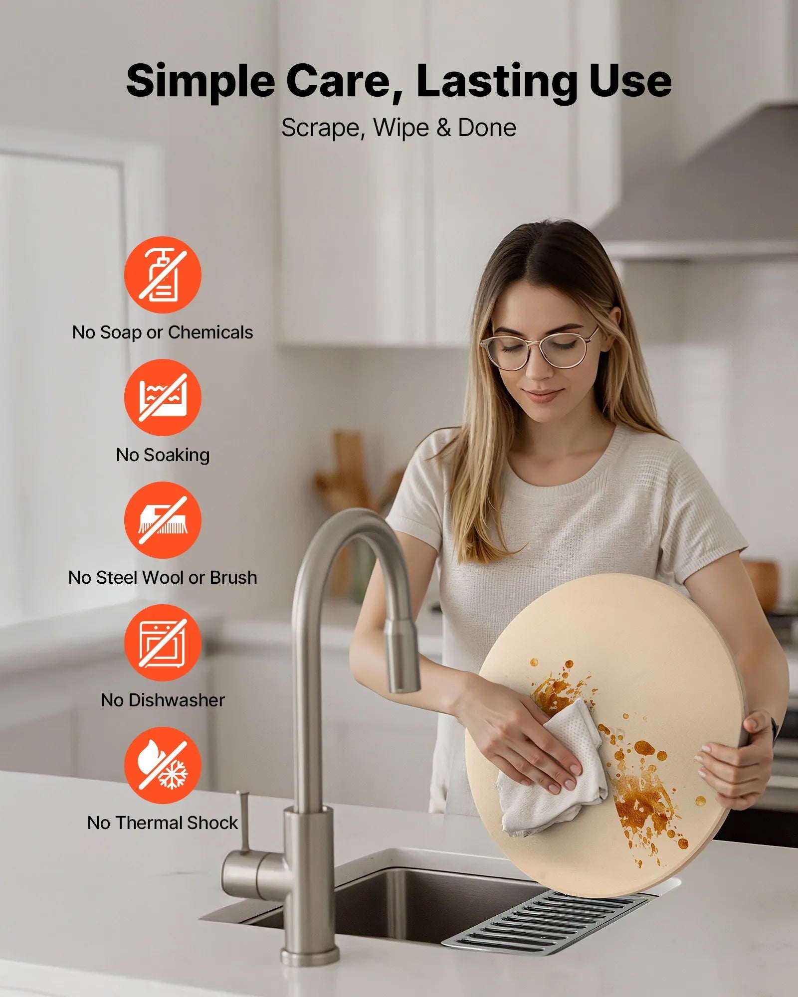 VEVOR Pizza Stone, 15 in Round Cordierite Pizza Stone, Extra Large Baking-Stone with Aluminum Peel, 0.67 in Thickness Heat-Resistant Cooking Cordierite, for Kitchen Oven, Baking Pizzas, BBQ Grilling 