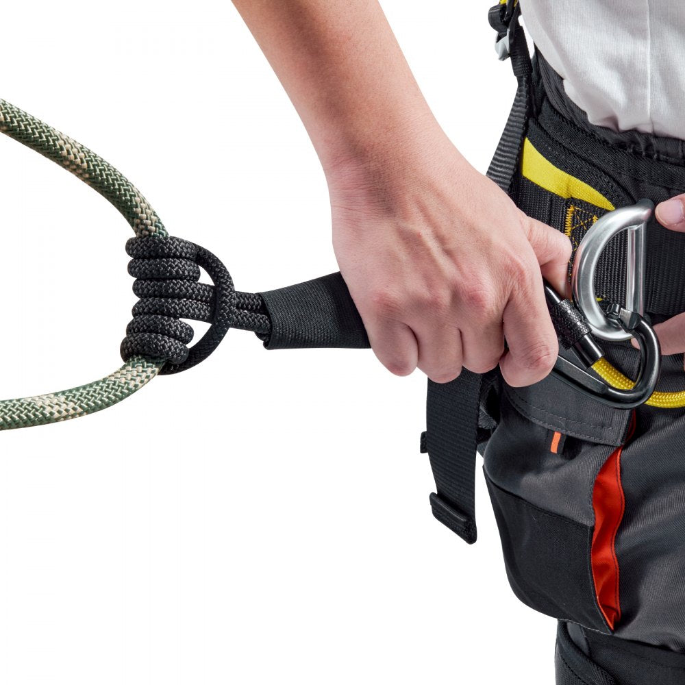 VEVOR Tree Stand Safety Rope, 9 ft/27.43M Treestand Lifeline Rope 30KN Breaking Tension, 0.6'' Hunting Safety Line with Prusik Knot, 2pcs Carabiner and Silencer, for Treestrap and Climbing 