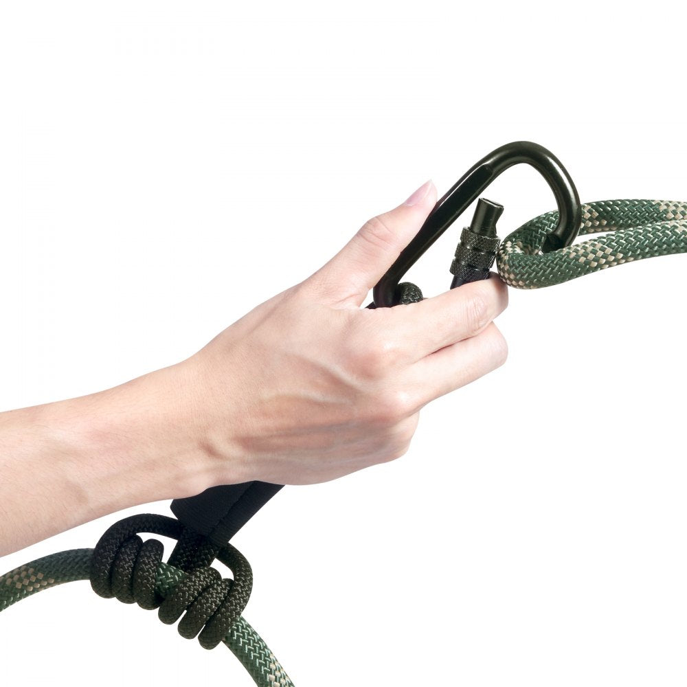 VEVOR Tree Stand Safety Rope, 9 ft/27.43M Treestand Lifeline Rope 30KN Breaking Tension, 0.6'' Hunting Safety Line with Prusik Knot, 2pcs Carabiner and Silencer, for Treestrap and Climbing 