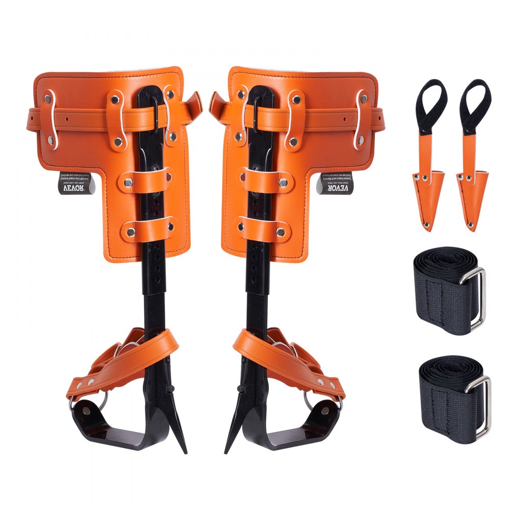 VEVOR Tree Climbing Spikes Climbing Spurs Alloy Steel Arborist Equipment Orange 