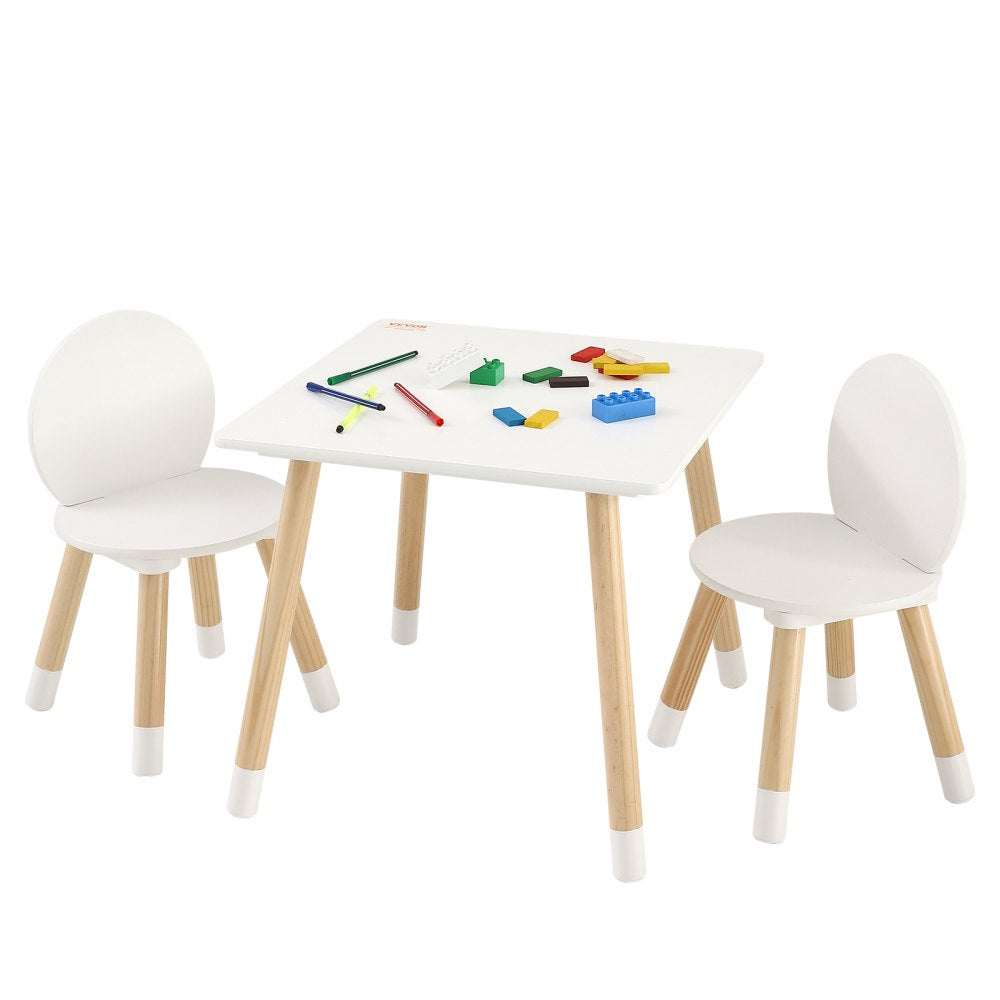 VEVOR Kids Table and 2 Chairs Set, Toddler Table and Chair Set, Children Multi-Activity Table for Art, Craft, Reading, Learning 