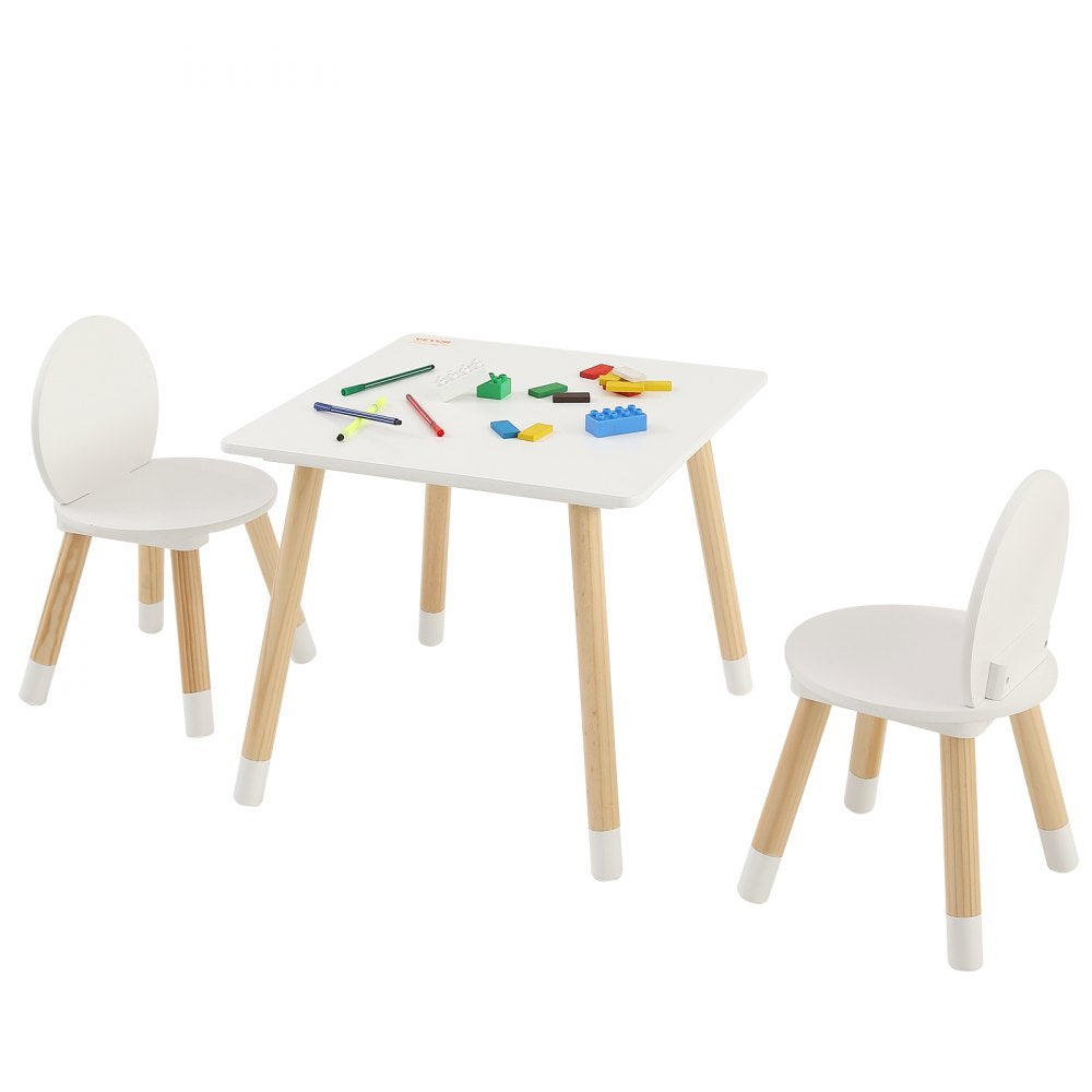 VEVOR Kids Table and 2 Chairs Set, Toddler Table and Chair Set, Children Multi-Activity Table for Art, Craft, Reading, Learning 