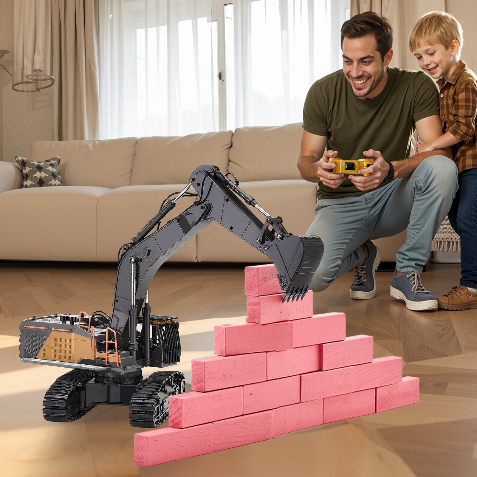 VEVOR Remote Control Excavator Toy 22 Channel 1:14 Scale RC Excavator Digger 