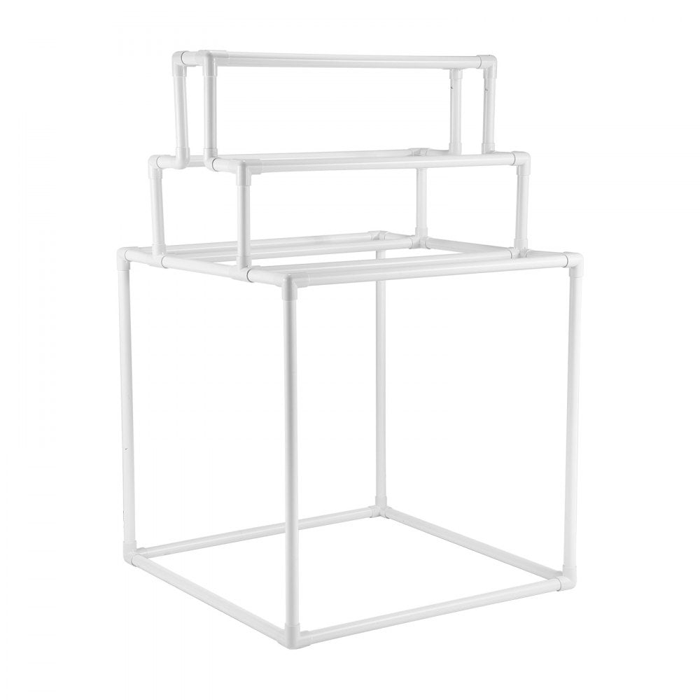 VEVOR Towel Rack 8-Bar Outdoor PVC Towel Holder for Poolside Spa Bathroom White 
