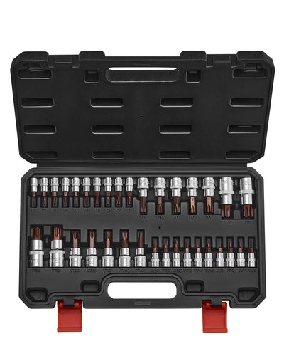 Torx Bit Socket Set 34-Piece Solid Star and Tamper Proof T6-T70 S2 Alloy Steel 