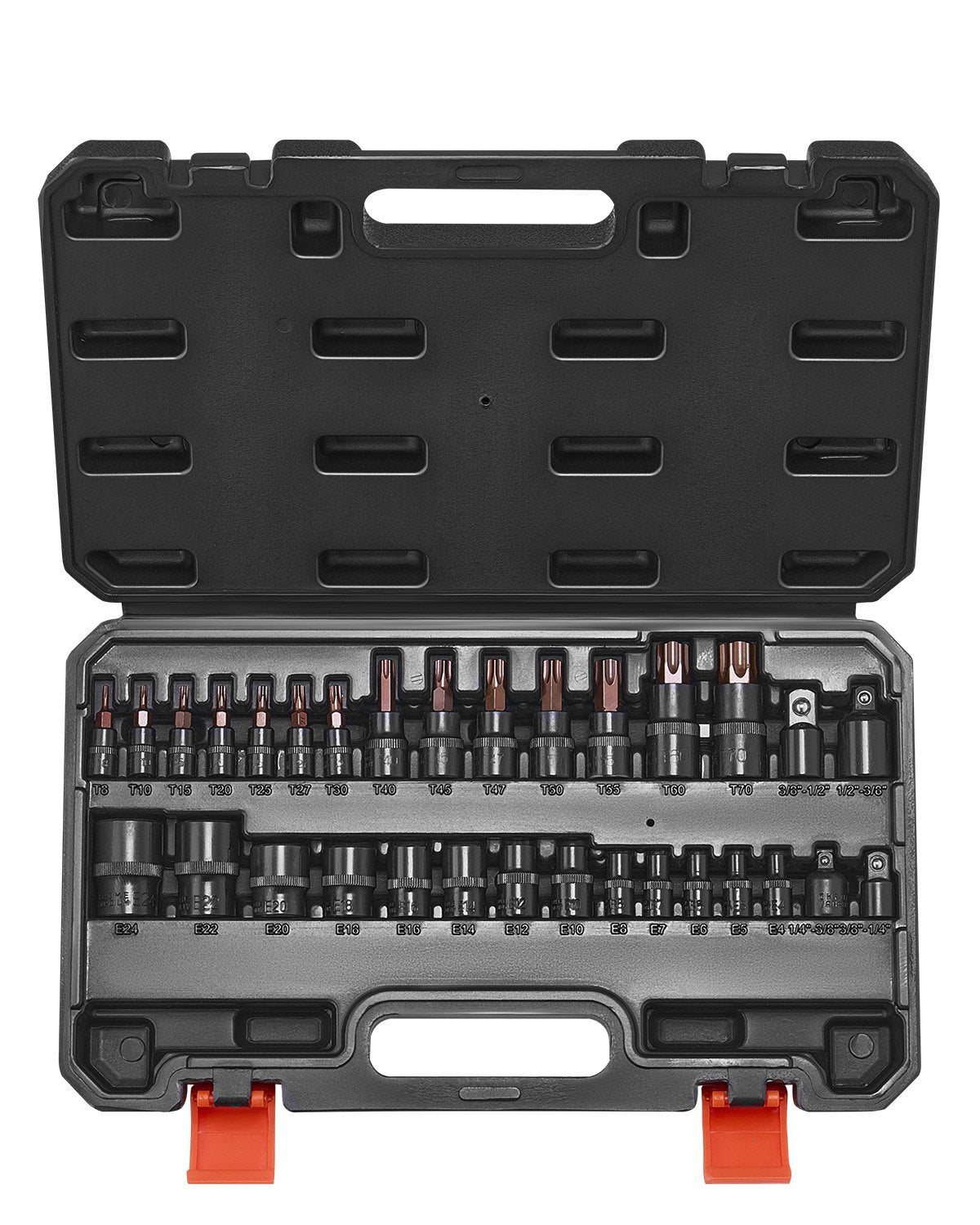 Torx Bit Socket and External Torx Socket Set 31-Piece T8-T70 and E4-E24 Steel 