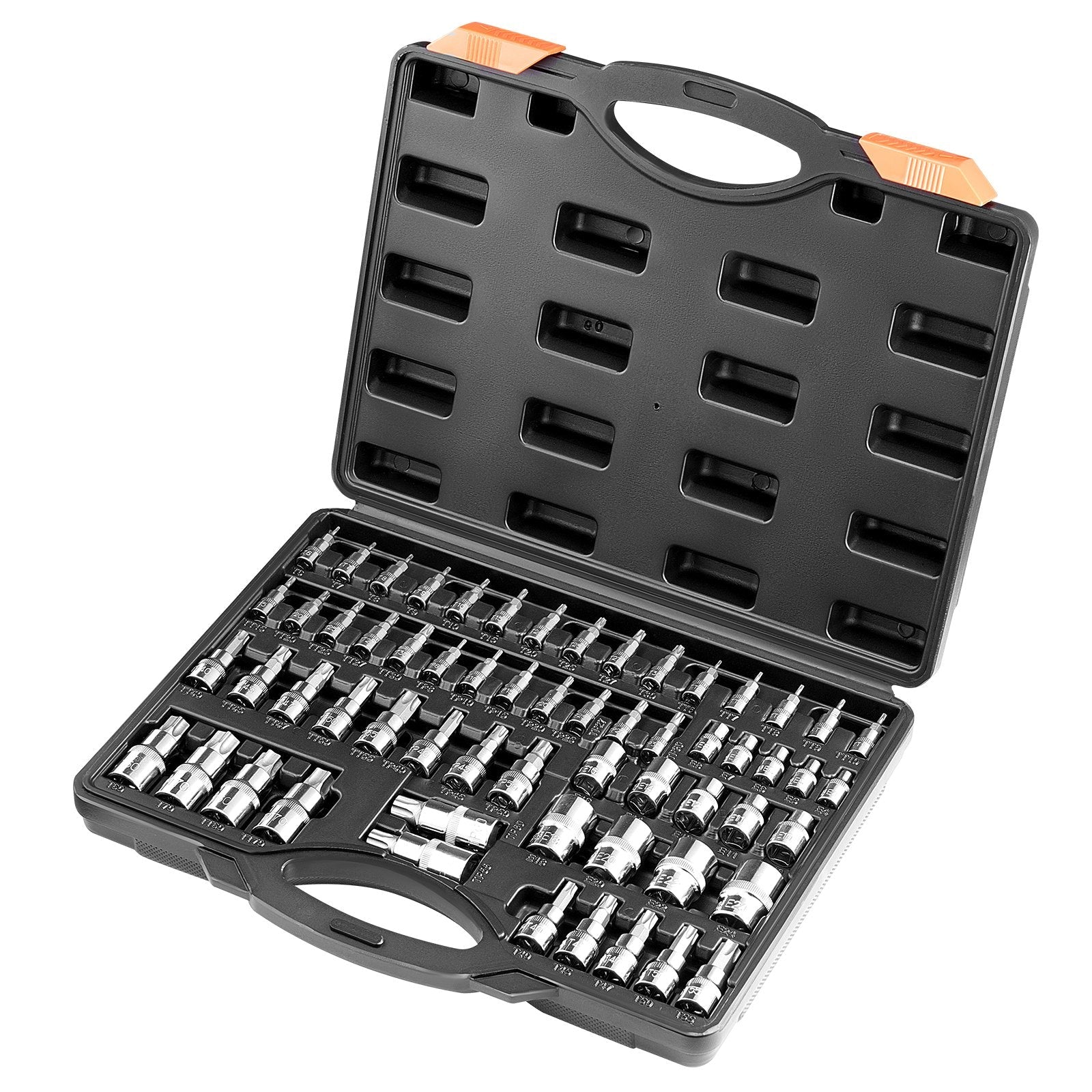 Torx Bit Socket and External Torx Socket Set 60-Piece S2 Alloy Steel Cr-V Steel 