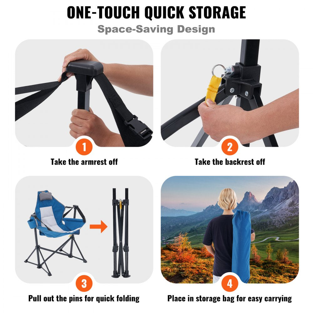 VEVOR Camping Chair Hammock Chair 300 lbs Load Capacity Hammock Folding Chair 