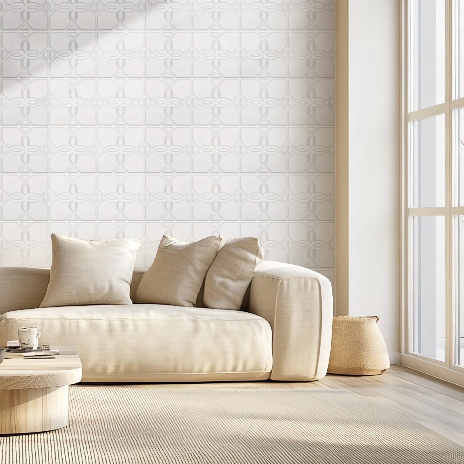 VEVOR 3D Wall Panels 33-Pack 11.81x11.81'' PVC 32 Sq.Ft Coverage Floral White 