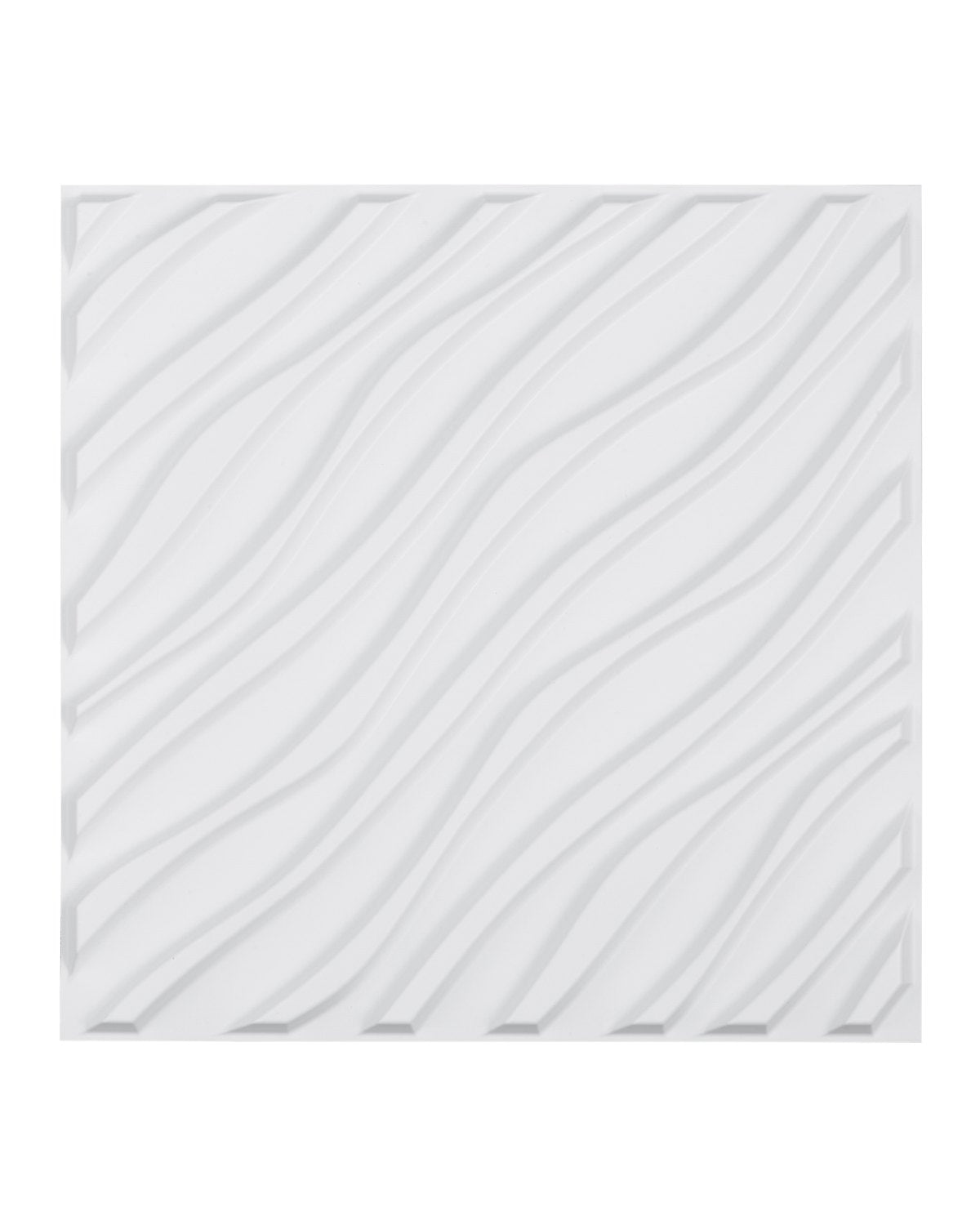 VEVOR 3D Wall Panels 12-Pack 19.7x19.7'' PVC 32 Sq.Ft Coverage Wave Matte White 