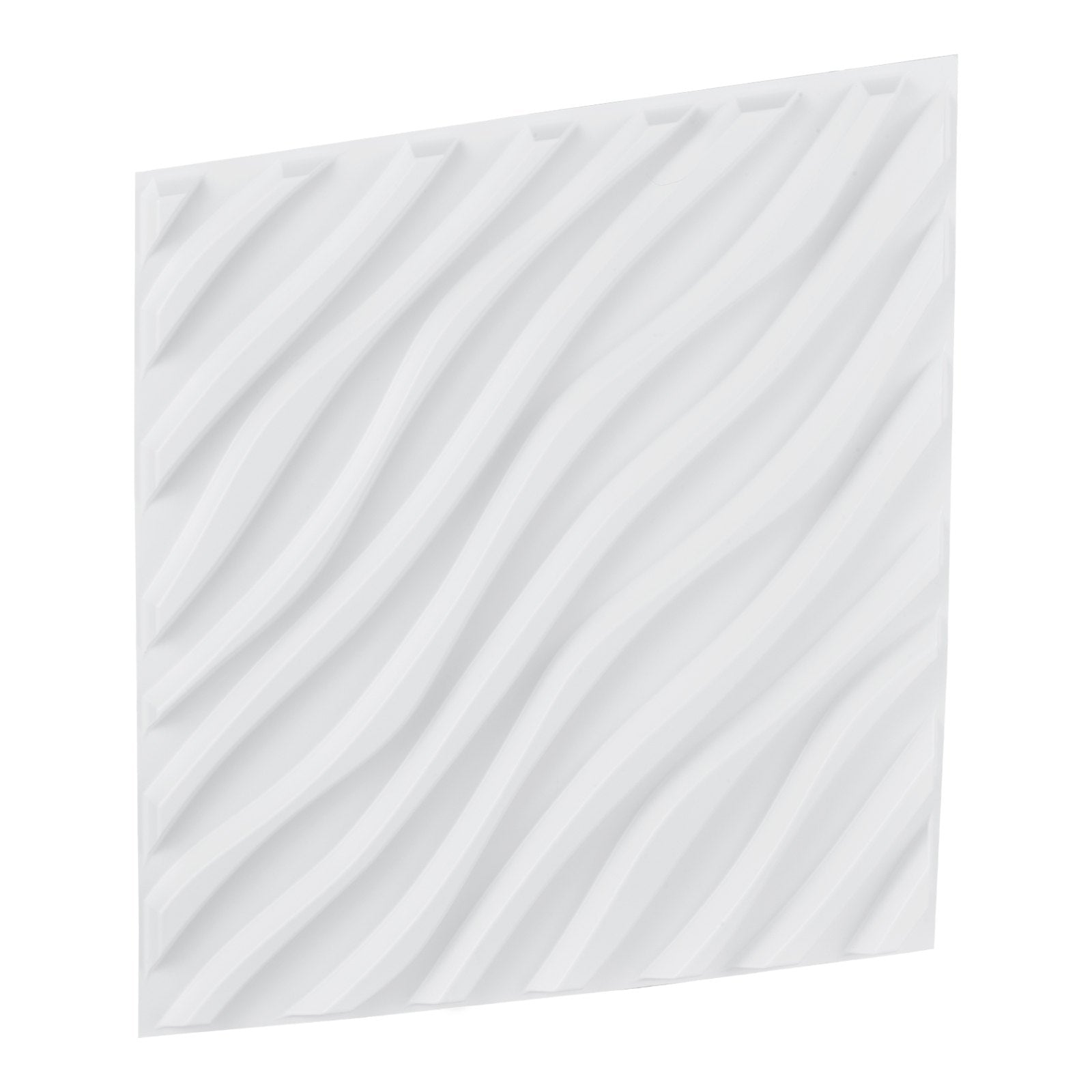 VEVOR 3D Wall Panels 12-Pack 19.7x19.7'' PVC 32 Sq.Ft Coverage Wave Matte White 