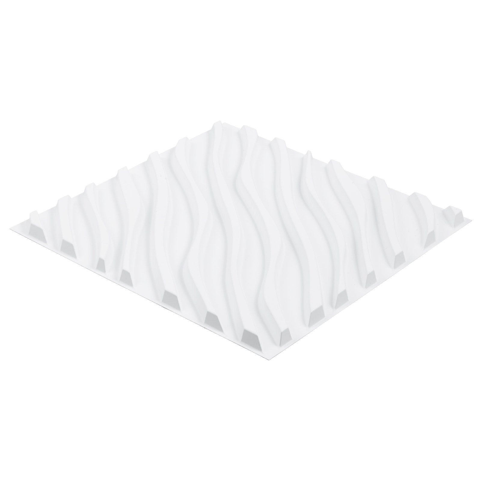 VEVOR 3D Wall Panels 12-Pack 19.7x19.7'' PVC 32 Sq.Ft Coverage Wave Matte White 