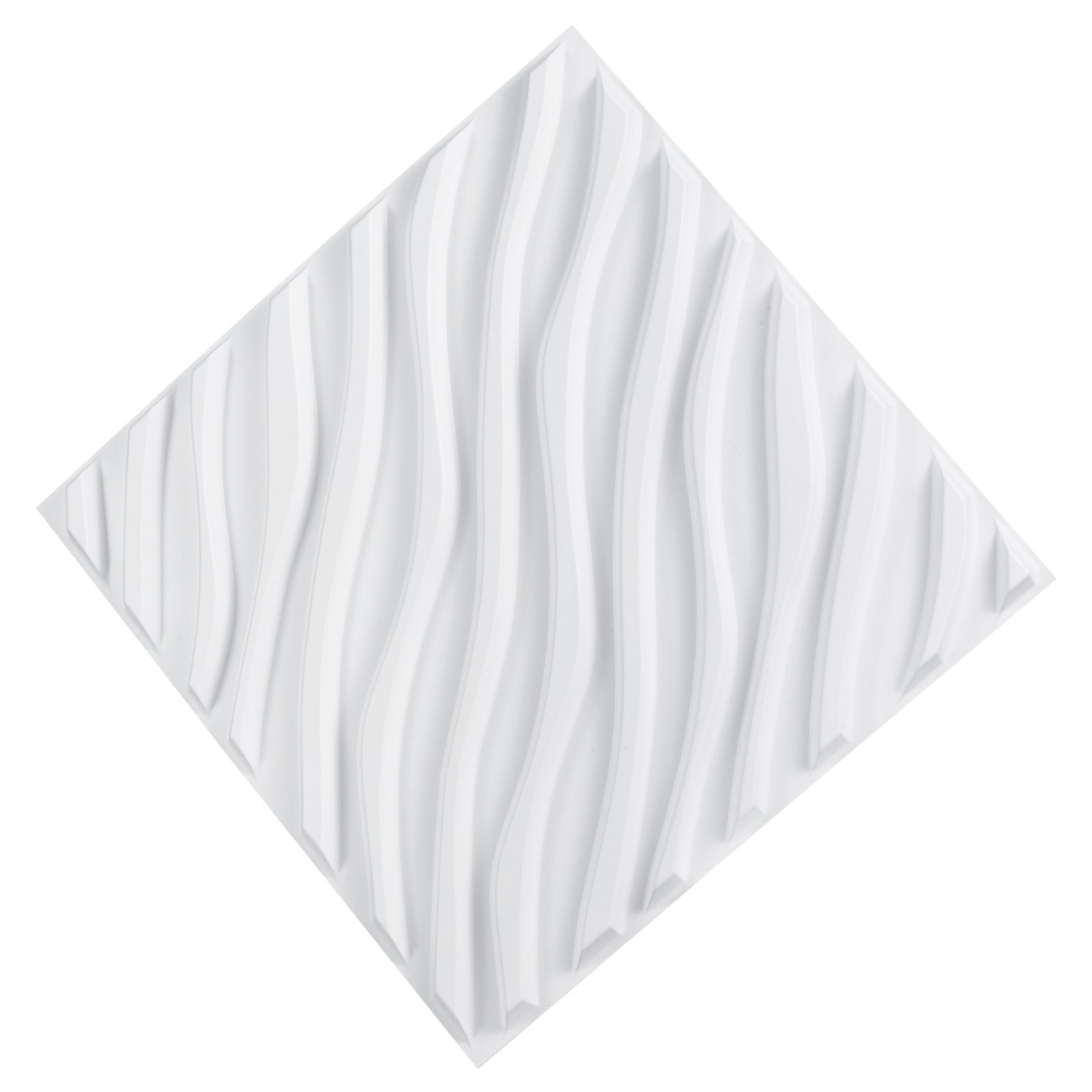 VEVOR 3D Wall Panels 12-Pack 19.7x19.7'' PVC 32 Sq.Ft Coverage Wave Matte White 