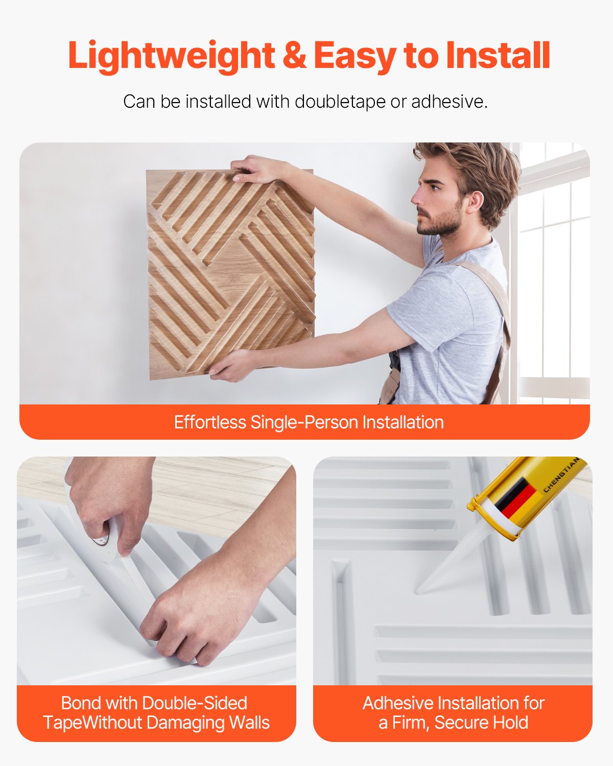VEVOR 3D Slat Wall Panels 12-Pack 19.7x19.7'' PVC 32 Sq.Ft Coverage Light Wood 