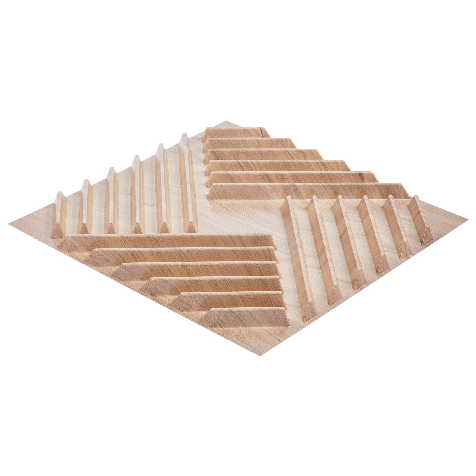 VEVOR 3D Slat Wall Panels 12-Pack 19.7x19.7'' PVC 32 Sq.Ft Coverage Light Wood 