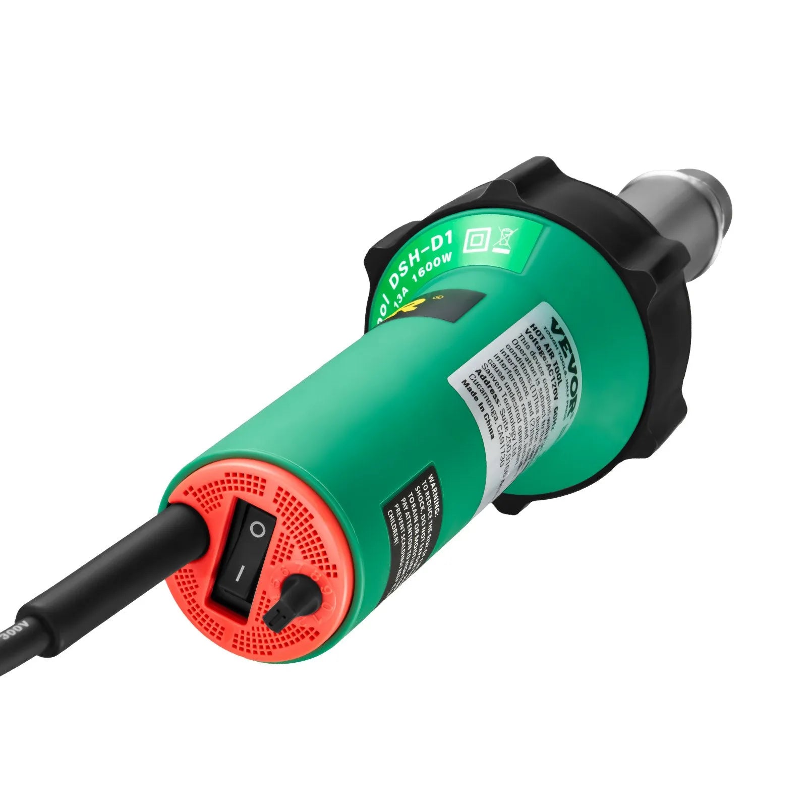 VEVOR Hot Air Plastic Welder 1600W PVC TPO Vinyl Heat Gun Torch & 4 Accessories