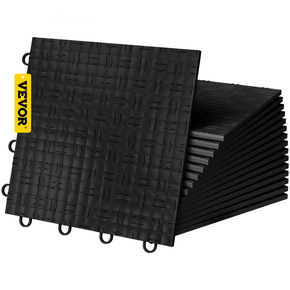 VEVOR Garage Tiles Interlocking 12"x12" Garage Floor Covering Tiles 50 Pack Black Diamond Garage Flooring Tiles Slide-Resistant Modular Garage Flooring 55000 lbs Capacity for Basement Gym Durable 