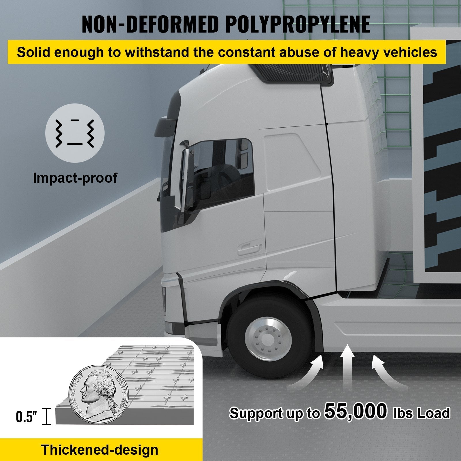 VEVOR Garage Tiles Interlocking Garage Flooring Tiles 12x12" 25 Pack Silver 