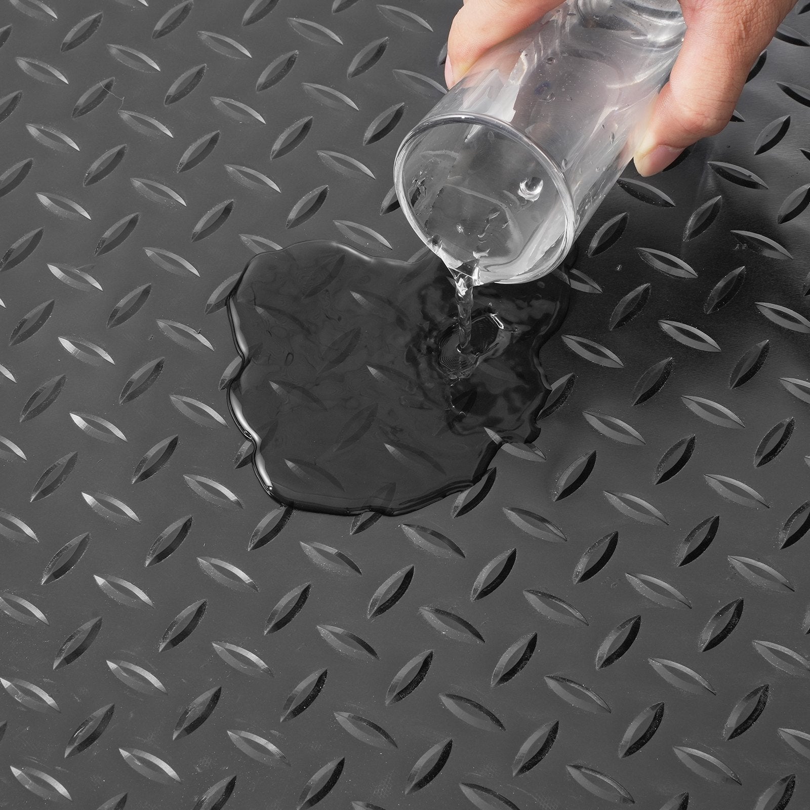 VEVOR Garage Floor Mats 2 Rolls 14.7 x 3.6 Ft Garage Mat 2.5mm Thickness Black Garage Flooring PVC Garage Mats for Under Car 