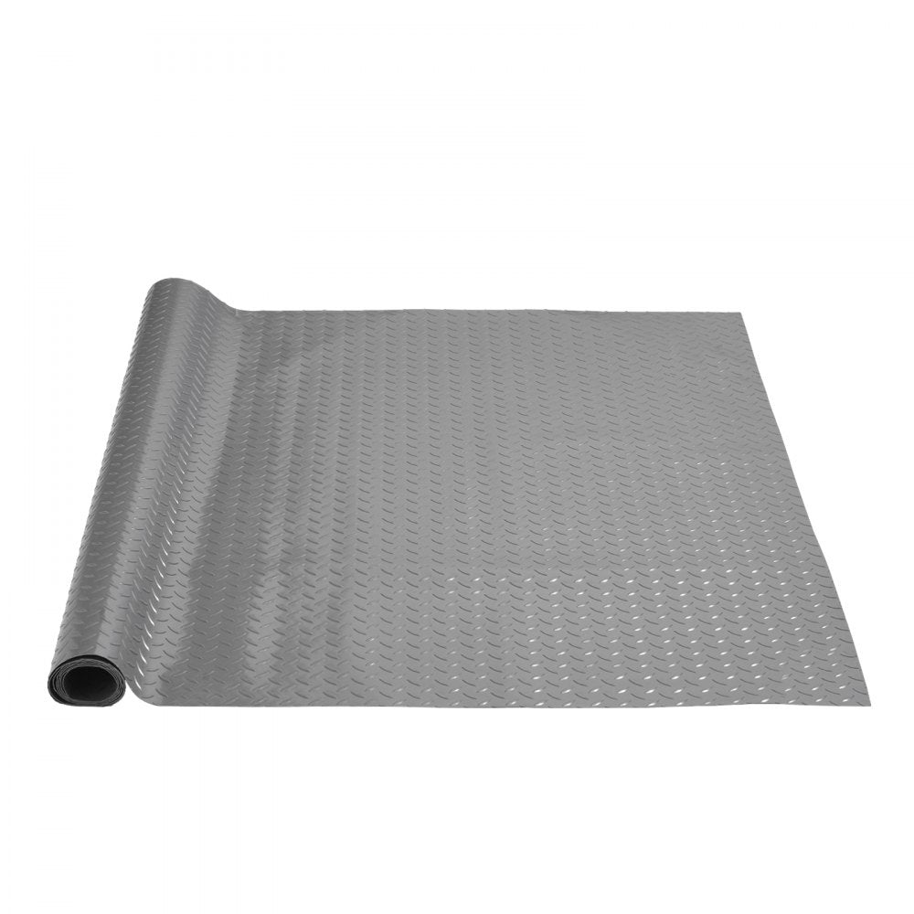 VEVOR Garage Floor Mat Garage Flooring Roll 4.9x9.2ft Anti-Slip Silver PVC Vinyl 