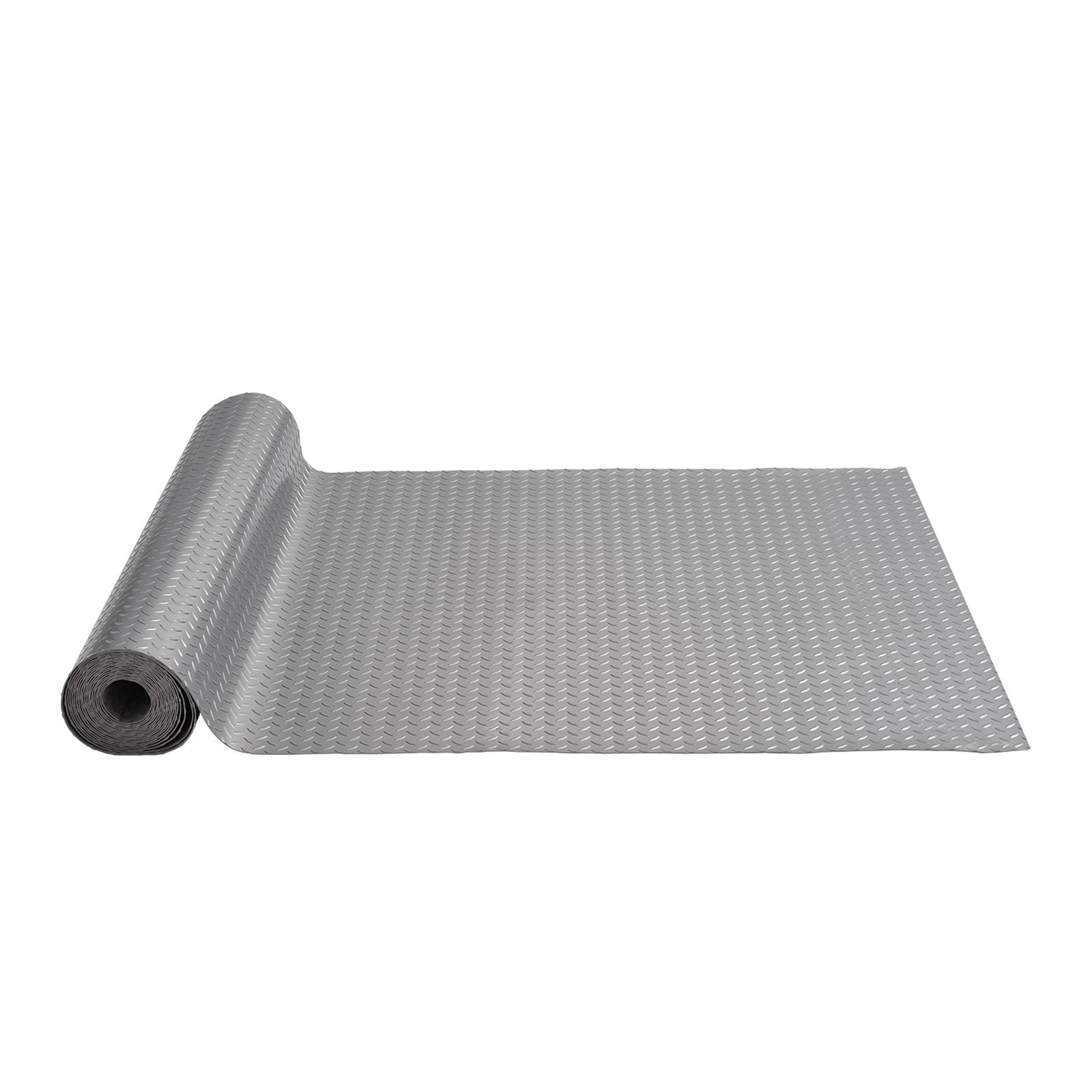 VEVOR Garage Floor Mat 4.9x19ft Vinyl Garage Flooring Roll Anti-Slide Diamond Texture Silver Garage Mats for Under Car 93 sqft Covering Space DIY PVC Garage Floor Mat for Gyms Boats Car Trailer 