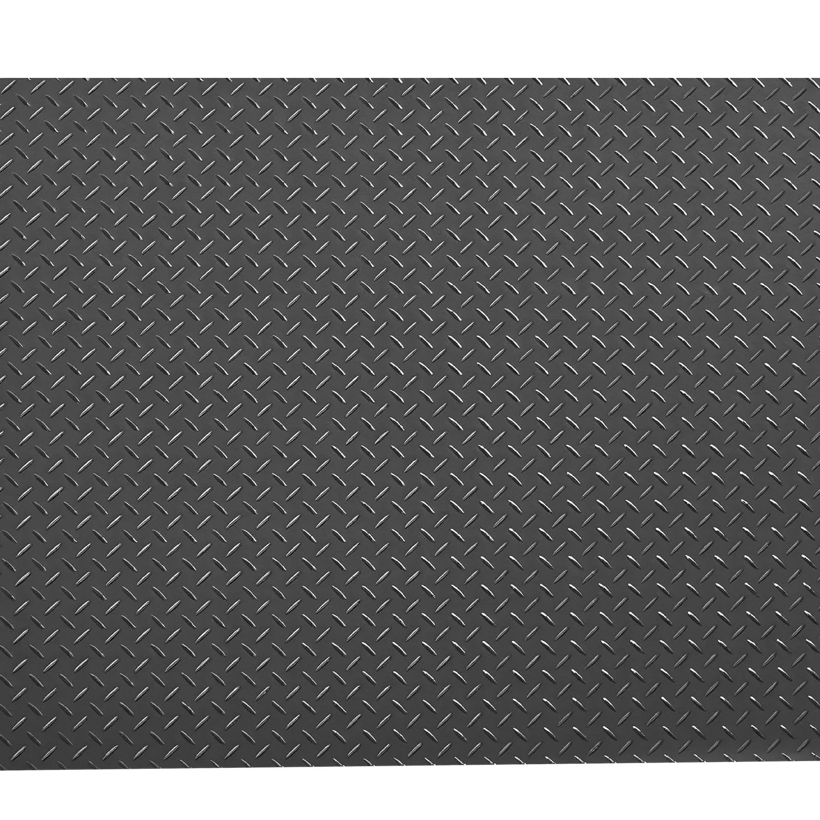 VEVOR Garage Floor Roll, 7.5 x 17 ft Garage Flooring Mat, 2.2 mm Thickened PVC Diamond Plate Floor Protector Mat with Double-sided Tape, Non-Slip, Easy to Clean for Warehouse, Gyms, Trailer, Black 