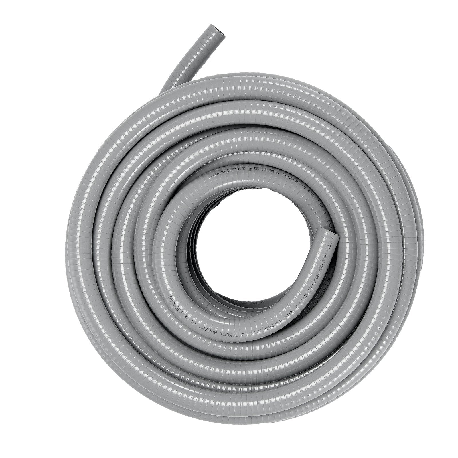 VEVOR 3/4-Inch Flexible Electrical Conduit, 100 ft, PVC Liquid-Tight Conduit Non-Metallic with 5 Straight and 5 90-Degree Conduit Connector Fittings, for Air Conditioning Motor Controller Pump, IP65 