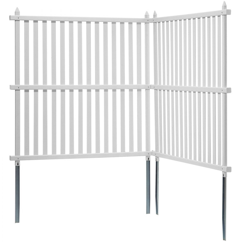 VEVOR 48" W x 48" H Vinyl Privacy Fence Panels, Air Conditioner Fence, Outdoor Privacy Screens for Trash Can, Pool Equipment Enclosure, Privacy Screen Kit Strip Panels (2 Panels) 
