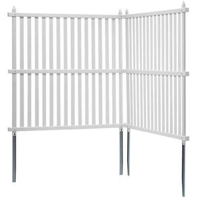 VEVOR 48" W x 48" H Vinyl Privacy Fence Panels, Air Conditioner Fence, Outdoor Privacy Screens for Trash Can, Pool Equipment Enclosure, Privacy Screen Kit Strip Panels (2 Panels) 