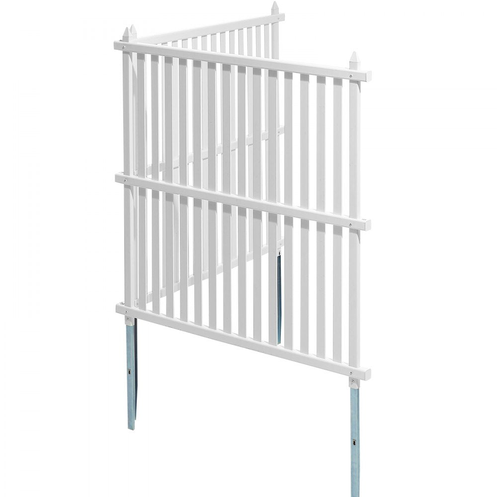 VEVOR 48" W x 48" H Vinyl Privacy Fence Panels, Air Conditioner Fence, Outdoor Privacy Screens for Trash Can, Pool Equipment Enclosure, Privacy Screen Kit Strip Panels (2 Panels) 