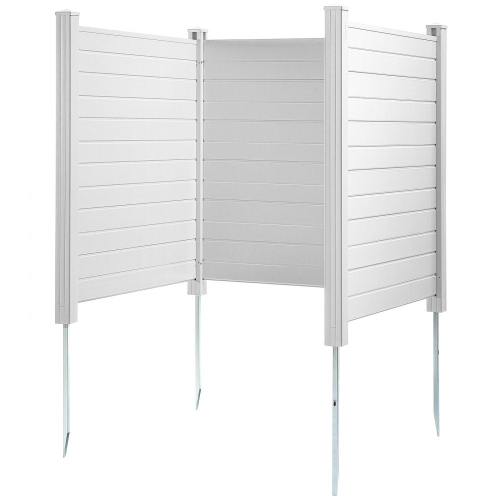 VEVOR Outdoor Privacy Screens, 50" W x 50" H Air Conditioner Fence, Pool Equipment Enclosure, Horizontal Vinyl Privacy Fence, Perfect to Enclose Trash Can and A/C Units (3-Panel) 