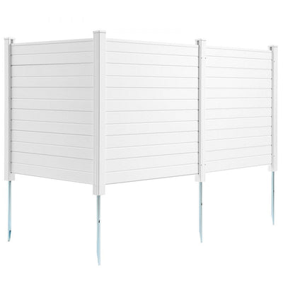 VEVOR Outdoor Privacy Screens, 50" W x 50" H Air Conditioner Fence, Pool Equipment Enclosure, Horizontal Vinyl Privacy Fence, Perfect to Enclose Trash Can and A/C Units (3-Panel) 