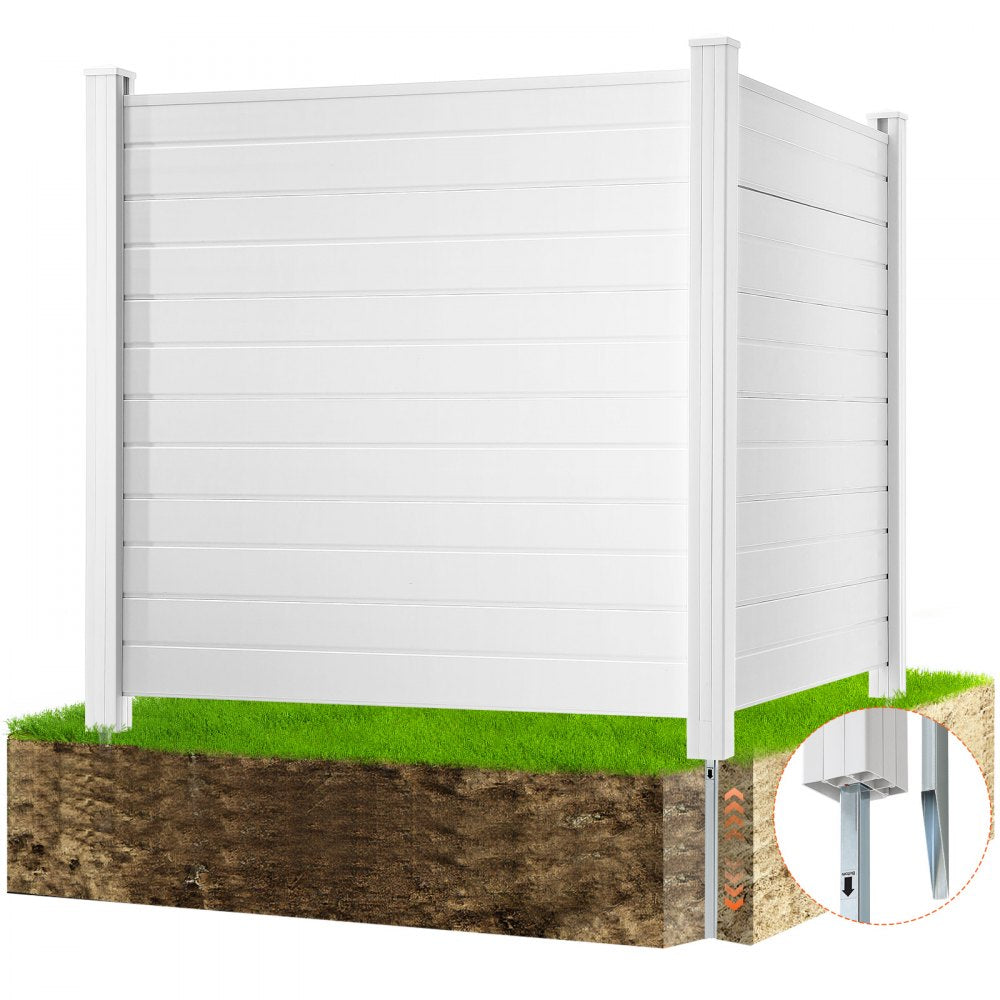 VEVOR Outdoor Privacy Screens, 50" W x 50" H Air Conditioner Fence, Pool Equipment Enclosure, Horizontal Vinyl Privacy Fence, Perfect to Enclose Trash Can and A/C Units (2-Panel) 